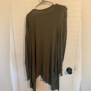 Army green cardigan with pockets